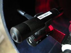 Super Bright, Clip-on, Push-Button Red LED Flashlight